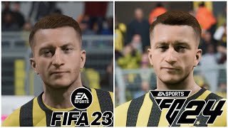 FIFA 23 Vs EA FC 24 Player Faces Borussia Dortmund reaction [upl. by Netsreik520]