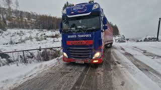 2November und Schneefahrbahn von Oslo bis zur Abladestelle in VinstraNorwegen eben [upl. by Ailene598]