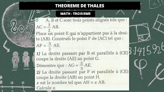 Théorème de Thalès  math 3ème [upl. by Lindo]