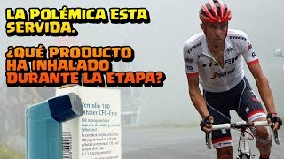 Alberto Contador  Imágenes HD  Utilizando un inhalador  Etapa 17  TOUR DE FRANCIA 2017 [upl. by Eirallam]