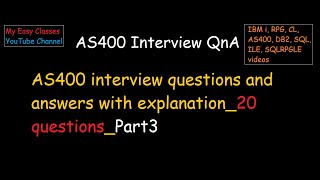 AS400 interview questions  Answers with explanation 20 questions  Part3  My Easy Classes [upl. by Benis]