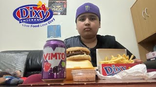 DIXY CHICKEN COMBO BURGER FRIES AND NUGGETS  MUKBANG [upl. by Humble]