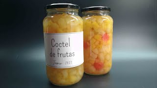 Coctel de frutas Envasado y esterilizado dura mucho tiempo almacenado [upl. by Lipman]