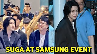 BTS Suga At Samsung Galaxy Unpacked event Yoongi attending Samsung event in Seoul 2023 [upl. by Juni]