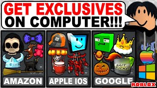 HOW TO GET FREE iOSGoogleAmazon Accessories USING PC ROBLOX [upl. by Luo57]