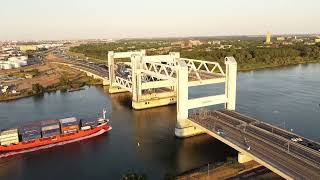 Ship passing the Botlek Bridge [upl. by Pitarys]