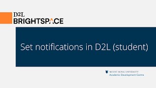 Set notifications in D2L student [upl. by Linnie]