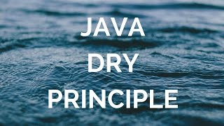 Java Dry Principle manohar academy [upl. by Cristen]