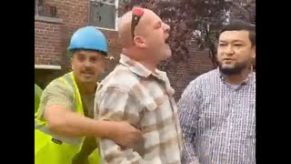 CAUGHT ON CAMERA New Yorkers go after man ripping down Jewish victim posters [upl. by Airamzul]