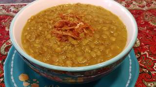 طرز تهیه عدسی،صبحانه ای خوشمزه ودلچسب با آشپزخانه فریبا How to make adasi [upl. by Eyllek]