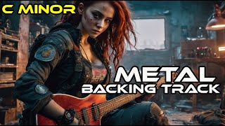 Melodic C Minor Metal Backing Track 145 BPM [upl. by Ledah]