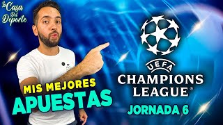 PRONÓSTICOS CHAMPIONS LEAGUE 🏆  APUESTAS DEPORTIVAS  JORNADA 6  PRONÓSTICOS FUTBOL EUROPEO [upl. by Elatsyrk]