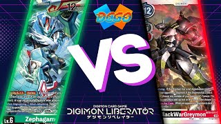 ZEPHAGAMON VS BLACKWARGREYMON  EX07 DIGIMON LIBERATOR  DIGIMON CARD GAME  ESPAÑOL [upl. by Garate422]