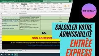 Comment Calculer le score dadmissibilité Entrée Express [upl. by Wistrup]