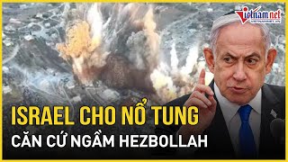 Israel san phẳng cơ sở ngầm của Hezbollah với 400 tấn thuốc nổ Lebanon rung chuyển như động đất [upl. by Theda]