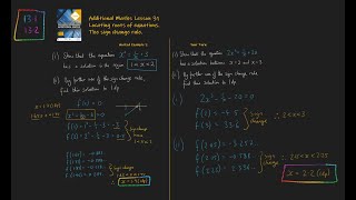 31 Locating roots with sign change rule Additional Maths OCR FSMQ [upl. by Tella784]