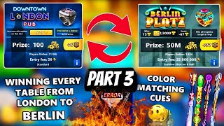 8 ball pool  Playing London To Berlin With Colour Matching Cues  Part 3 [upl. by Ahsotan169]