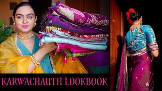 KARWACHAUTH LOOKBOOK 2022 FESTIVE SAREE HAUL [upl. by Subak771]