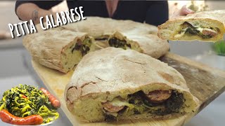 PITTA CALABRESE con BROCCOLETTI E SALSICCIA ricetta tipica Calabrese CROCCANTE fuori MORBIDA dentro [upl. by Althee874]