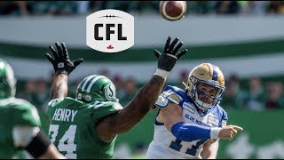 CFL Recap Winnipeg at Saskatchewan  wk12 2019 [upl. by Erreipnaej]