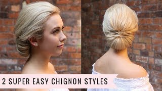 2 Super Easy Chignon Styles by SweetHearts Hair [upl. by Kumler733]