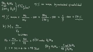 1 Ejercicio disoluciones I   masa molaridad y molalidad [upl. by Anim]