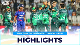 Super11 Asia Cup 2023  Match 1 Pakistan VS Nepal Highlights [upl. by Yasnil]