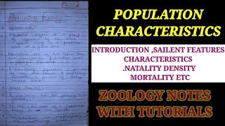 POPULATION ECOLOGY OR POPULATION CHARACTERISTICS populationcharacteristics density natality [upl. by Ayram550]