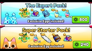 buying the super starter pack and the expert pack in pet sim 99 [upl. by Nahsrad85]