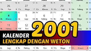 KALENDER 2001 LENGKAP DENGAN WETON [upl. by Blus]