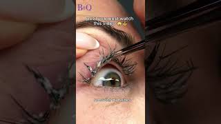 How to apply FALSE LASHES for beginners   bampq lashes [upl. by Colier]