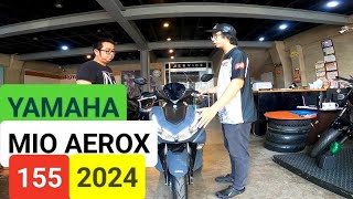 Yamaha Aerox 155 Cyan Color 2024 SRP 123000  Review Specs Sound Check  Kirby Motovlog [upl. by Saihttam]