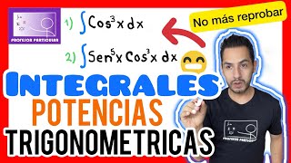 ✅​INTEGRALES trigonométricas con POTENCIAS 𝙚𝙣 4 𝙋𝙖𝙨𝙤𝙨 😎​🫵​💯​  Cálculo Integral [upl. by Chaim]