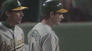 Lansford hits goahead single in 8th of 90 ALCS Gm 1 [upl. by Leunas]