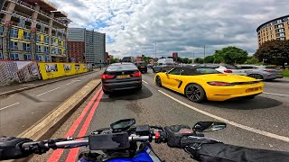 Busy City Ride  YAMAHA MT09 CP3 RAW SOUND [upl. by Anegroeg]