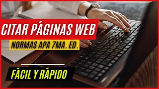 NORMAS APA 7ma SÉPTIMA EDICIÓN CÓMO CITAR PÁGINAS WEB EN WORD  MUESTRO EJEMPLO [upl. by Aalst]