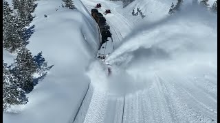 Rotary Snow Train  Plowing Donner Pass California  Drone and Ground video with audio  4k [upl. by Rona]