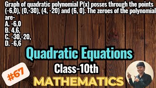 Graph of quadratic polynomial Px posses through the points 60 030Math Class10th CBSE [upl. by Arrimat]