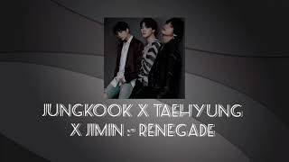 Renegade song slowed ai cover by jungkook x Taehyung x Jimin bts [upl. by Ymarej]