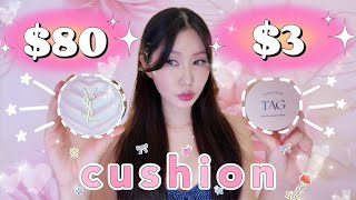 DAISO TAG Cushion Foundation vs YSL Cushion Review Cheapest Korean Cushion Foundation [upl. by Yenor651]