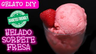 HELADO SORBETE DE FRESA PARA DIABÉTICOS  receta fácil [upl. by Antoni]