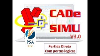 CADEe SIMU V30  Partida direta usando portas logicas [upl. by Nevart]