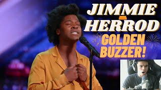 Jimmie Herrod GOLDEN BUZZER Americas Got Talent 2021  REACTION [upl. by Suravaj523]