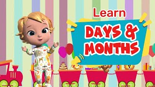 12 Months amp 7 Days  Learn Names of Months amp Days  Preschool Nursery Education Video for Children [upl. by Roma]