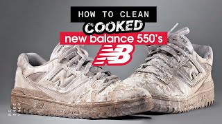 How To Clean White Leather Sneakers  New Balance 550 [upl. by Lepper]