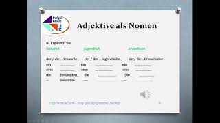 Adjektive als Nomen [upl. by Rennob]