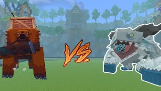 BarbearianBoss expansion vs Frostmaw Mowzies Mobs  Minecraft Mobbattle [upl. by Alemap662]