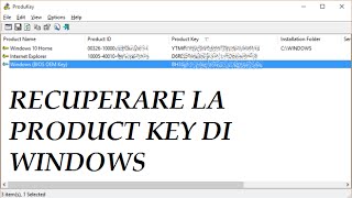 TUTORIAL Recuperare la product key di Windows [upl. by Nesyla]