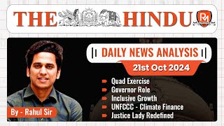 The Hindu Newspaper Analysis  21 Oct 2024  UPSC CSE [upl. by Brinna]