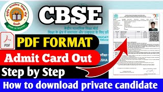 cbse admit card 2024 releasedcbse board exam 2024 How to download cbse private admit card 2024 [upl. by Doomham]